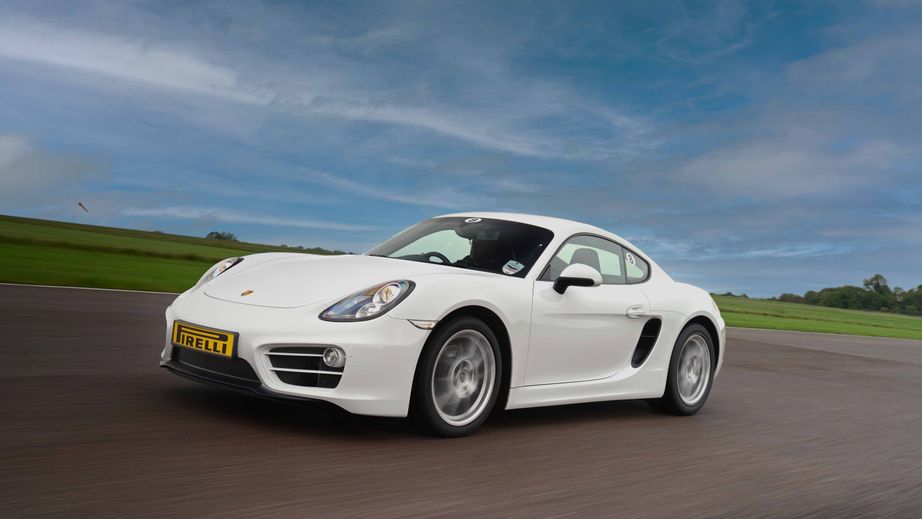 White Porsche Cayman