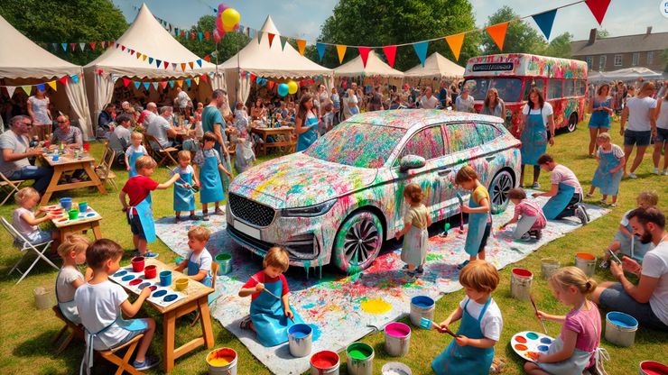 Kids Painting Cars