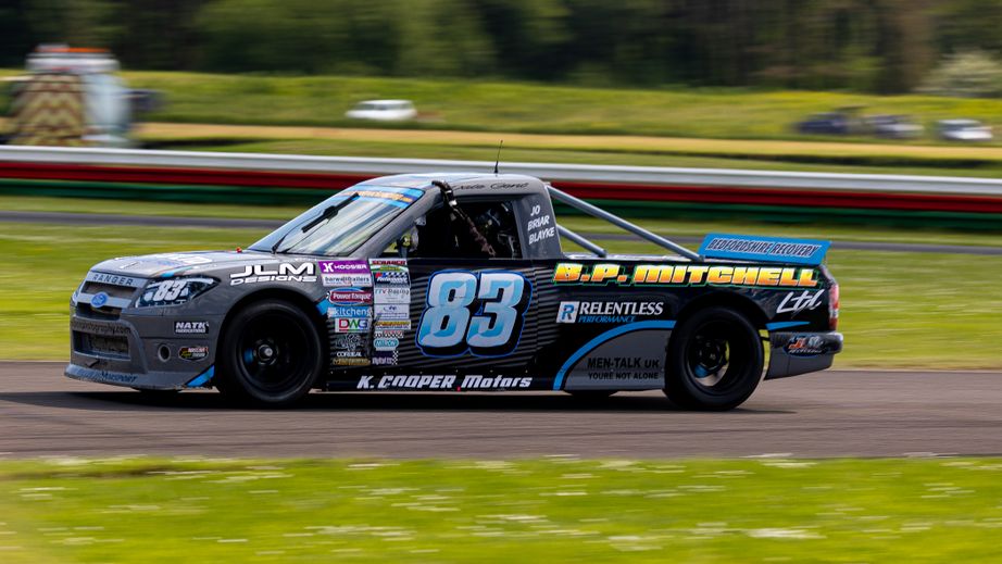 Pickup truck on track