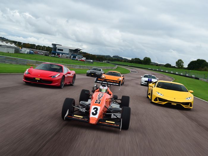 Racing Car and Supercars on track at Thruxton