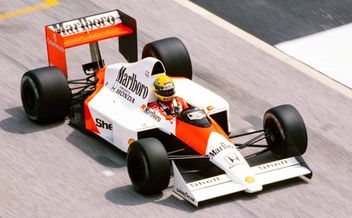 Ayrton Senna McLaren on track