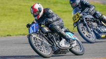 Historic racing bike on track