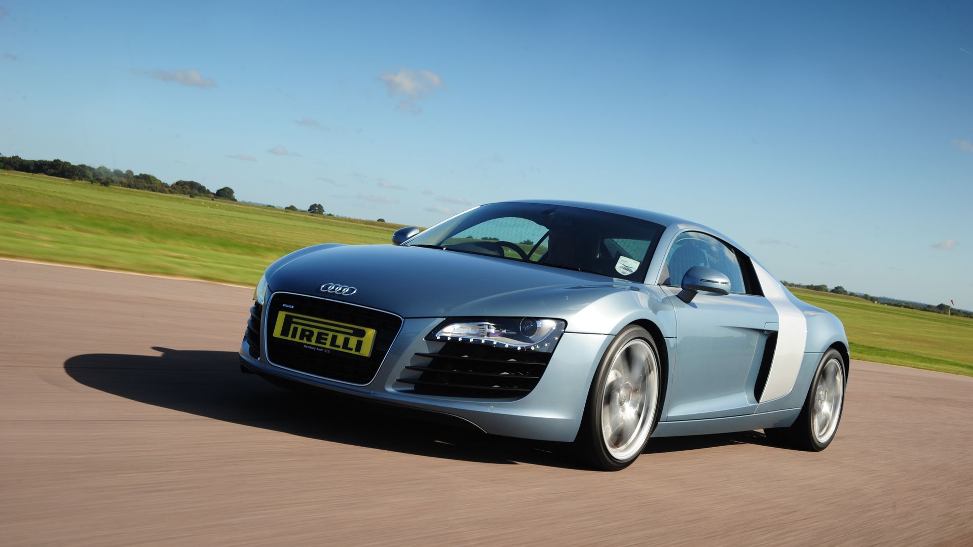 Audi R8 racing at Thruxton circuit