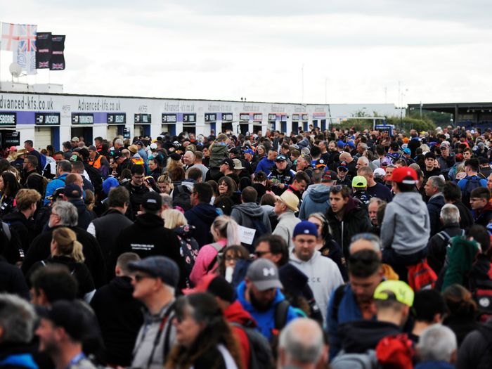 Pitlane at Thruxton during a BTCC race meeting