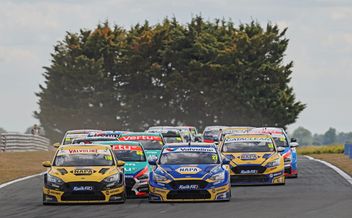 Dan Cammish, Dan Rowbottom and Mikey Doble share Snetterton spoils.
