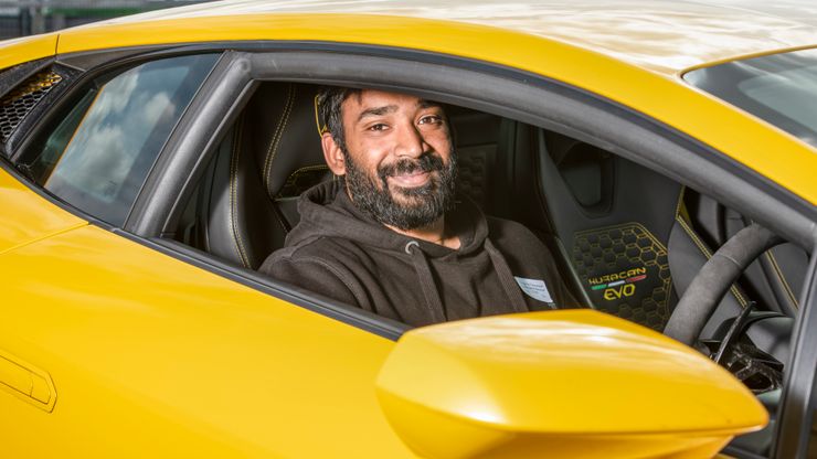 Man in a Yellow Lamborghini