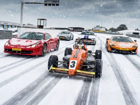 Racing Cars and Supercars in the Snow