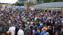 Spectators walking through the pitlane at BTCC meeting