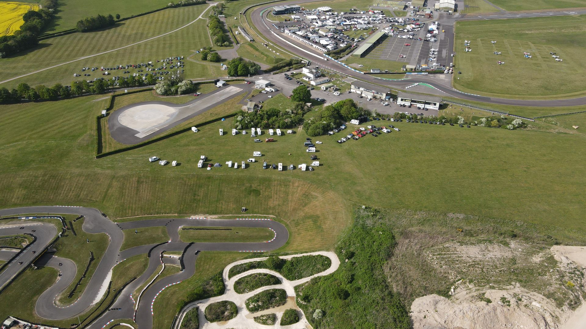 Birdseye view of Thruxton Circuit