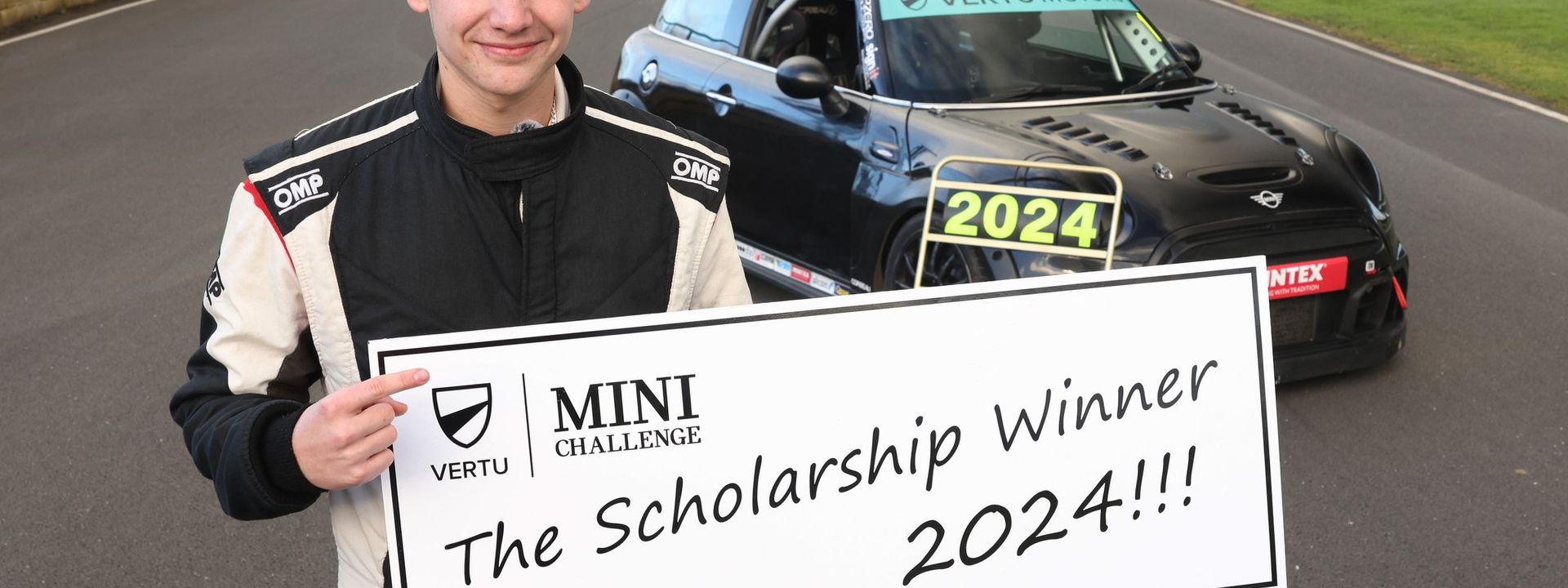 Albert Webster wins inaugural Vertu MINI CHALLENGE Scholarship.