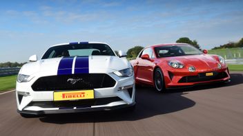 Ford Mustang and Alpine at Thruxton