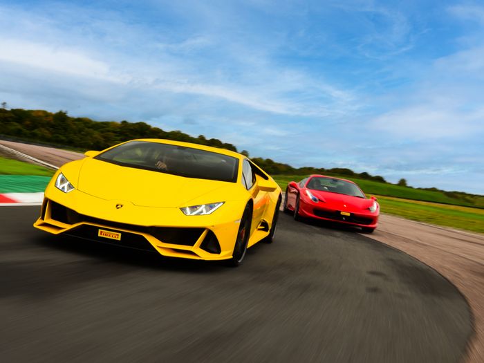 Lamborghini and Ferrari at Thruxton
