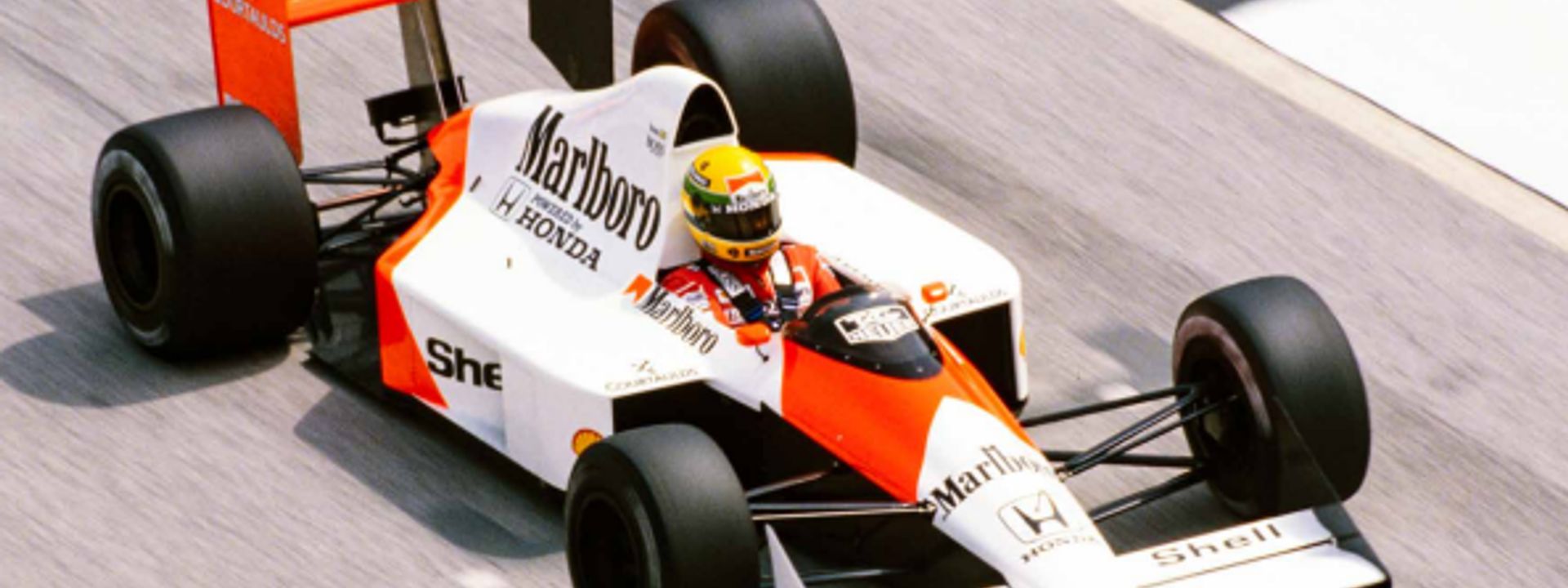Ayrton Senna McLaren on track