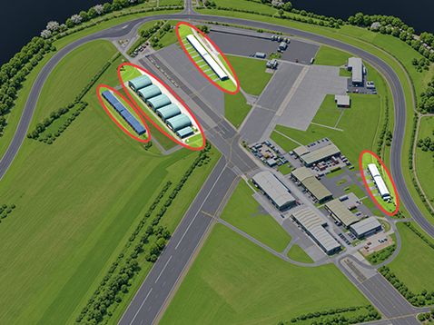 Thruxton Airfield and Hangar Locations
