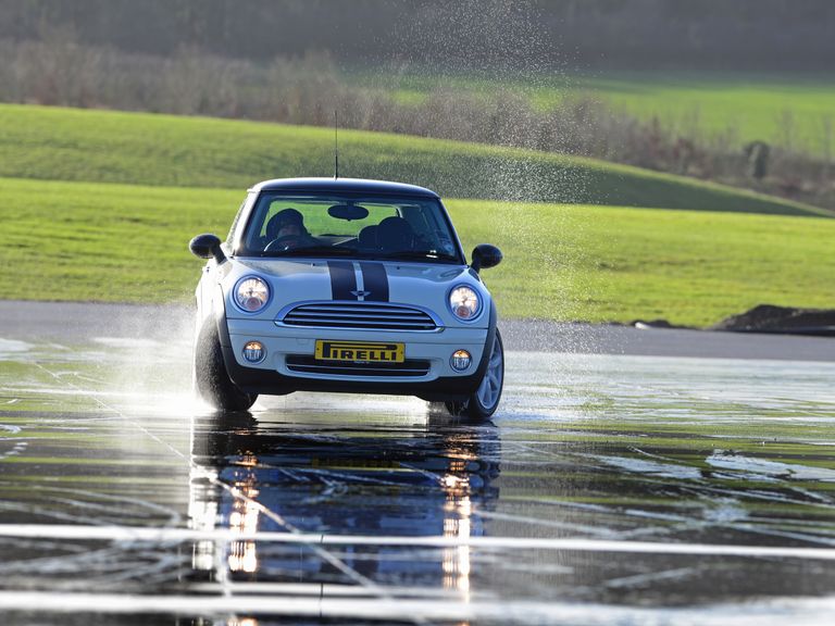Mini Cooper on the Skid Pan
