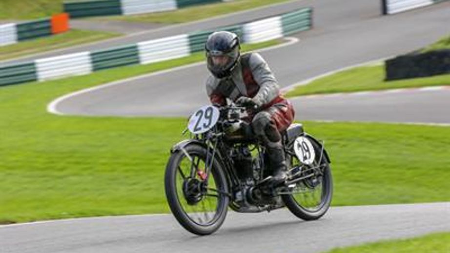 Historic racing bike on track