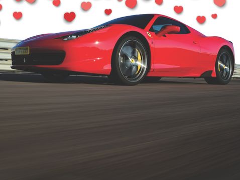 Ferrari with hearts
