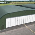 Closed hangar with sliding doors at Thruxton Airfield