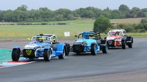 Caterhams at Thruxton through the chicane